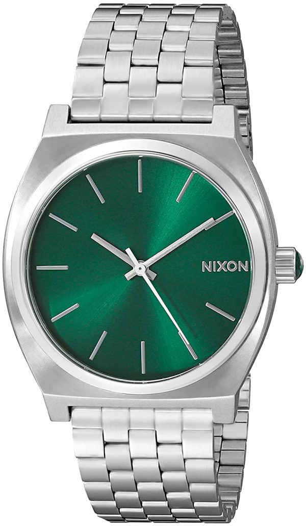 nixon herrklocka a0451696-00 the time teller grön/stål ø43 mm