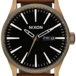 nixon herrklocka a1053053-00 the sentry svart/läder ø42 mm