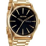 nixon herrklocka a356510-00 the sentry ss svart/gulguldtonat stål