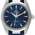 omega 220.12.38.20.03.001 seamaster aqua terra 150m blå/gummi ø38 mm