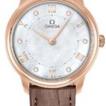 omega damklocka 434.53.30.60.55.001 de ville prestige vit/läder ø30