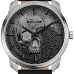 police herrklocka pl15714js.61 bleder grå/läder ø44 mm