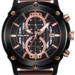 police herrklocka r1451324001 svart/läder ø46 mm