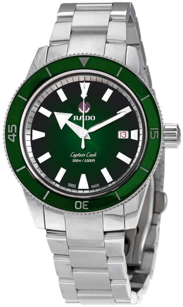 rado herrklocka r32105319 captain cook grön/stål ø42 mm