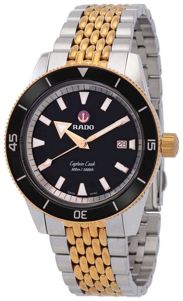 rado herrklocka r32137153 captain cook svart/roséguldstonat stål