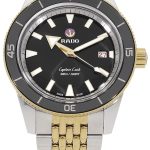 rado herrklocka r32138153 captain cook svart/gulguldtonat stål ø42