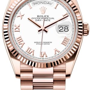 Rolex Herrklocka 128235-0052 Day-Date 36 Vit/18 karat roséguld Ø36