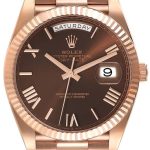 rolex herrklocka 228235-0002 day-date 40 brun/18 karat roséguld ø40