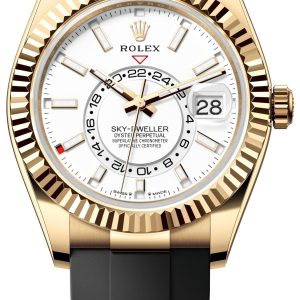 Rolex Herrklocka 336238-0003 Sky-Dweller Vit/Gummi Ø42 mm