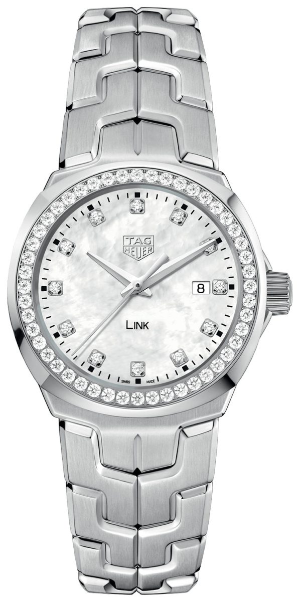 tag heuer damklocka wbc1316.ba0600 link damklockor vit/stål ø32 mm