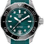 tag heuer damklocka wbp231g.ft6226 aquaracer professional grön/gummi