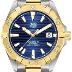 tag heuer herrklocka wbd2120.bb0930 aquaracer blå/18 karat gult guld
