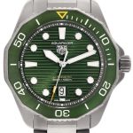 tag heuer herrklocka wbp208b.bf0631 aquaracer grön/titan ø43 mm