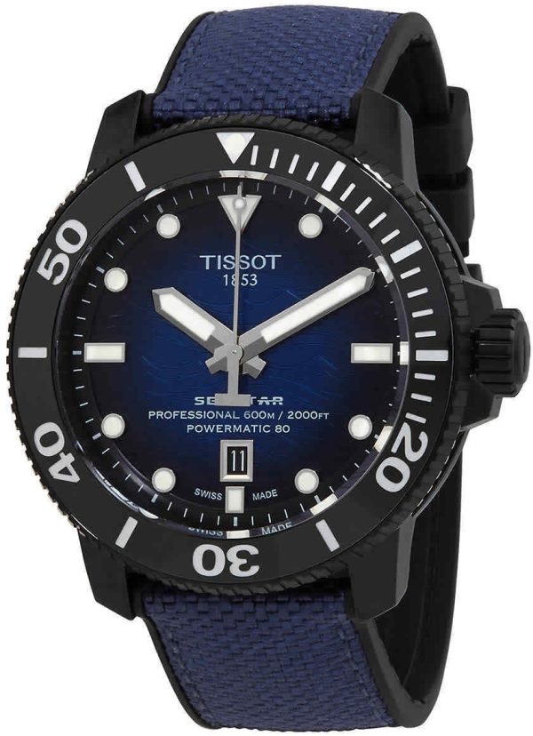 tissot herrklocka t120.607.37.041.00 seastar blå/gummi ø46 mm