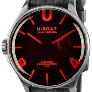 U-Boat Herrklocka 8465/B Darkmoon Röd/Gummi Ø44 mm