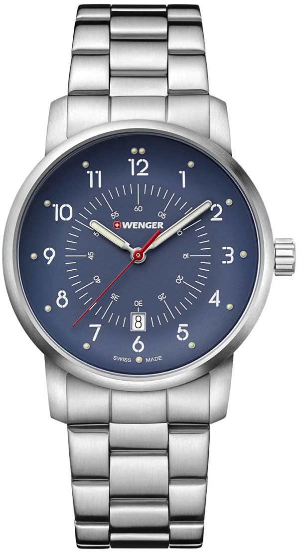 wenger herrklocka 01.1641.118 blå/stål ø42 mm