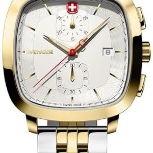 Wenger Herrklocka 01.1933.107 Vintage Vit/Gulguldtonat stål