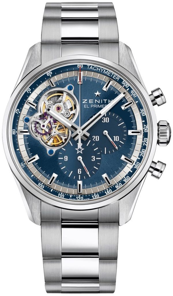 zenith herrklocka 03.20416.4061-51.m2040 el primero blå/stål ø42 mm