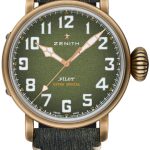 zenith herrklocka 29.2430.679-63.i001 pilot grön/gummi ø45 mm