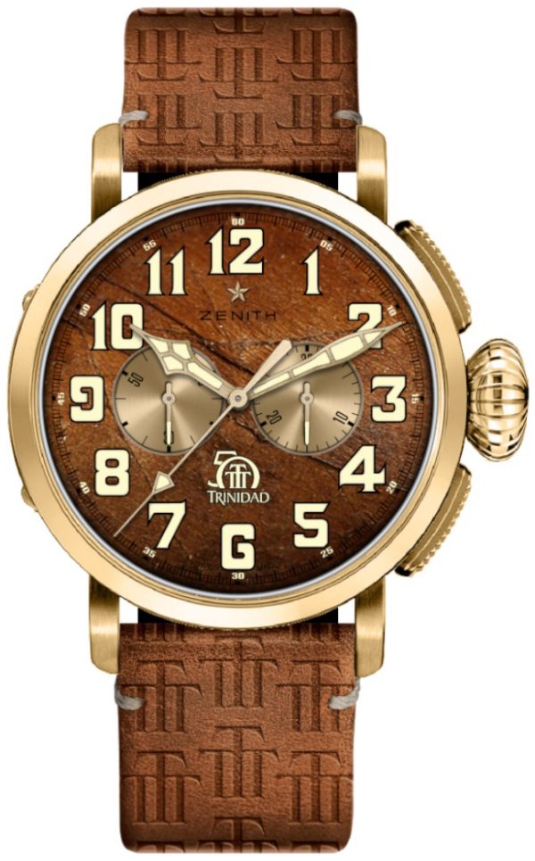 zenith herrklocka 30.2430.4069-78.c811 pilot brun/gummi ø45 mm
