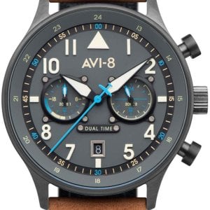AVI-8 Herrklocka AV-4088-04 Hawker Hurricane Grå/Läder Ø43 mm
