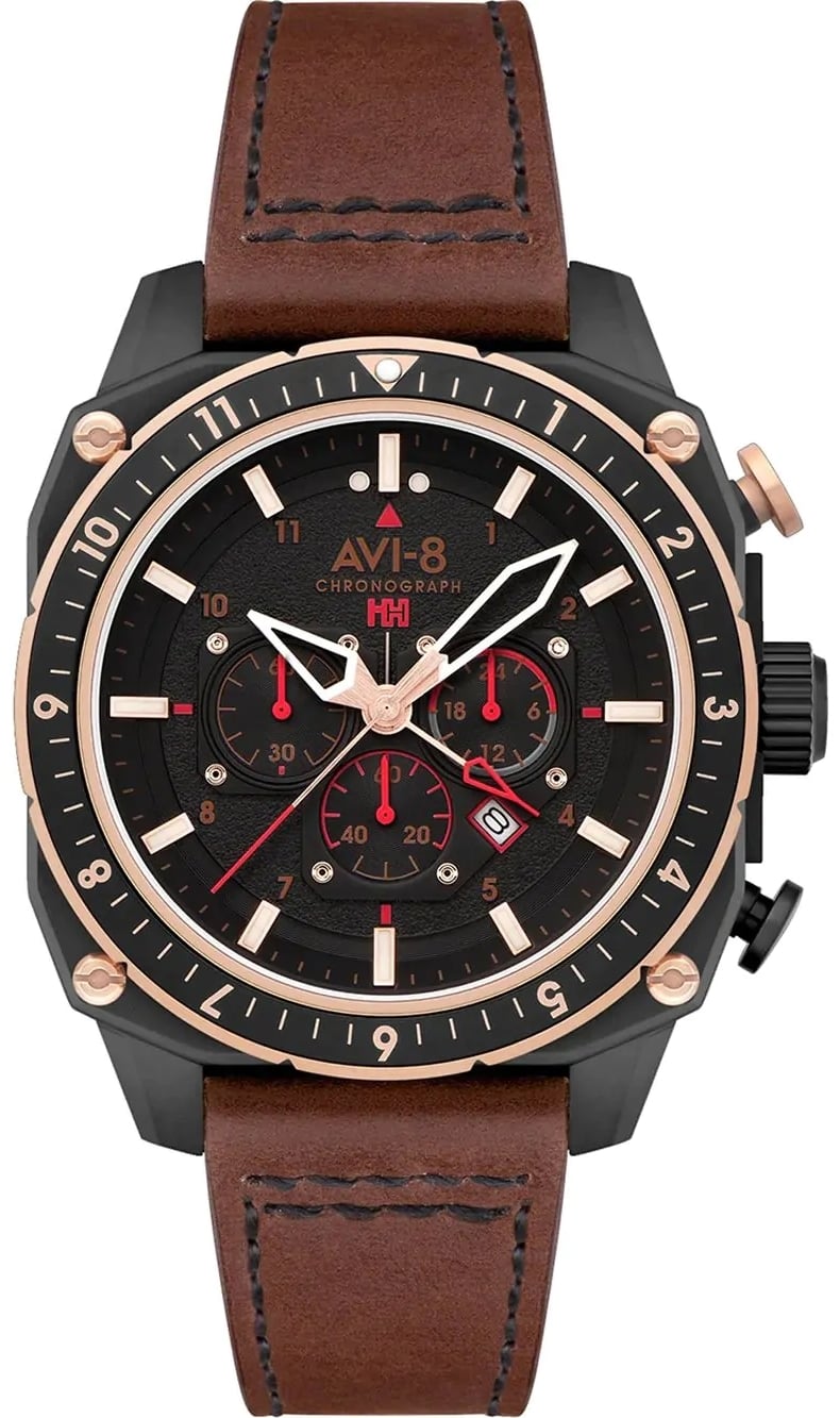 AVI-8 Herrklocka AV-4100-09 Hawker Hunter Svart/Läder Ø43 mm