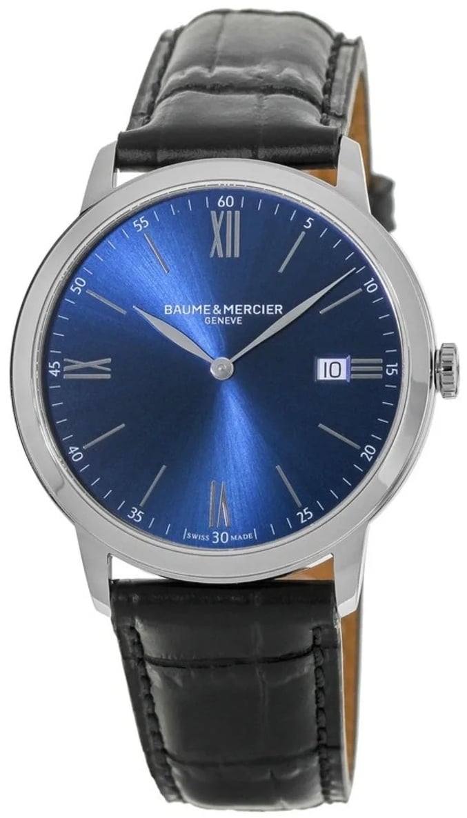Baume & Mercier Herrklocka M0A10324 Classima Blå/Läder Ø40 mm