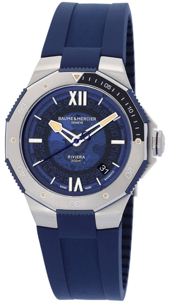 Baume & Mercier Herrklocka M0A10716 Riviera Blå/Gummi Ø42 mm