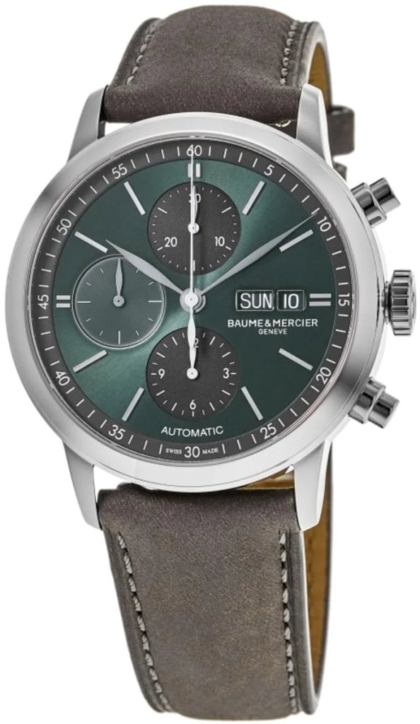 Baume & Mercier Herrklocka M0A10783 Grön/Läder Ø42 mm