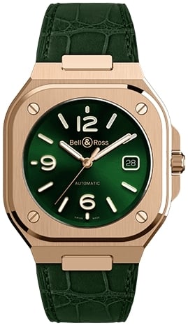Bell & Ross Herrklocka BR05A-GN-PG/SCR BR 05 Grön/Gummi Ø40 mm