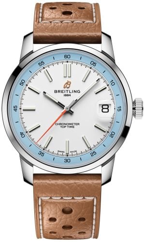 Breitling AB3113281A1X1 Top Time B31 Silverfärgad/Läder Ø38 mm
