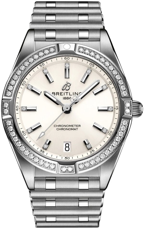 Breitling Damklocka A77310591A1A1 Chronomat 32 Vit/Stål Ø32 mm