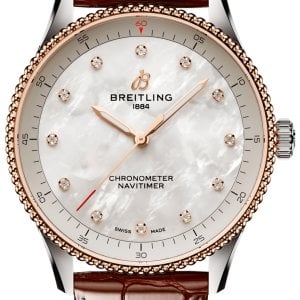 Breitling Damklocka U77320E61A1P1 Navitimer 32 Vit/Läder Ø32 mm