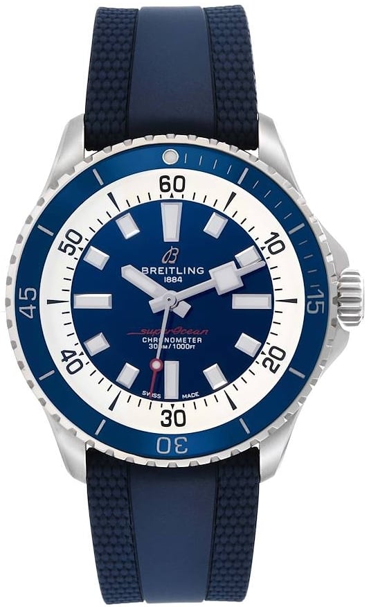 Breitling Herrklocka A17375E71C1S1 Superocean Automatic 42 Blå/Gummi