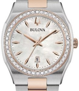Bulova Damklocka 98R283 Surveyor Vit/Roséguldstonat stål Ø31 mm