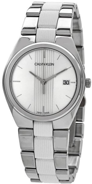 Calvin Klein CK Damklocka K9E231K6 Silverfärgad/Gummi Ø34 mm