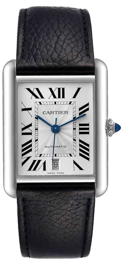 Cartier Herrklocka WSTA0040 Tank Must De Silverfärgad/Läder
