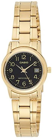 Casio Damklocka LTP-V002G-1BUDF Classic Svart/Gulguldtonat stål Ø32