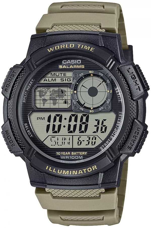 Casio Herrklocka AE-1000W-5AVEF Timeless Collection LCD/Gummi Ø43 mm