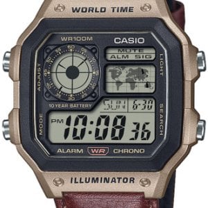 Casio Herrklocka AE-1200WHL-5AVEF Vintage LCD/Läder