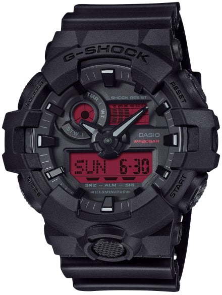 Casio Herrklocka GA-700BBR-1AER G-Shock LCD/Gummi Ø53.4 mm