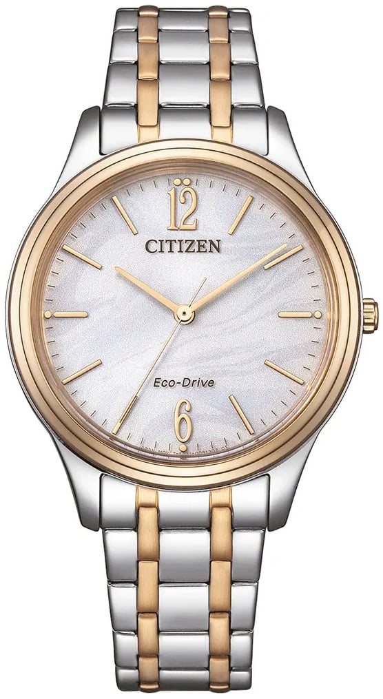 Citizen Damklocka EM0416-78A Elegance Vit/Roséguldstonat stål Ø34