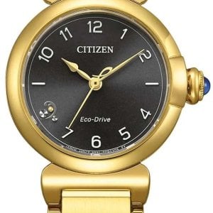 Citizen Damklocka EM1132-88H Eco Drive Svart/Guldtonat stål Ø26 mm