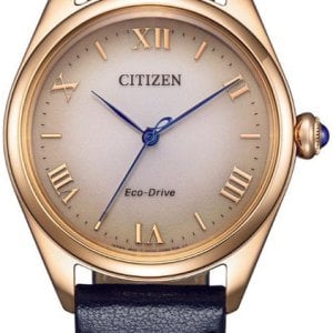 Citizen Damklocka EM1143-14Z L Champagnefärgad/Läder Ø26 mm