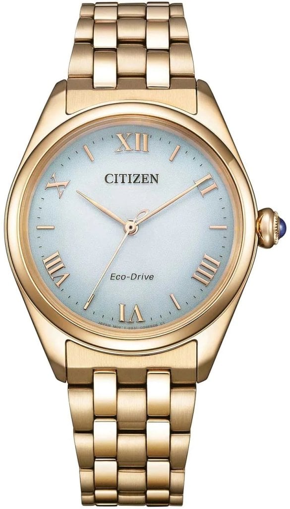 Citizen Damklocka EM1143-81X Eco Drive Blå/Guldtonat stål Ø33 mm