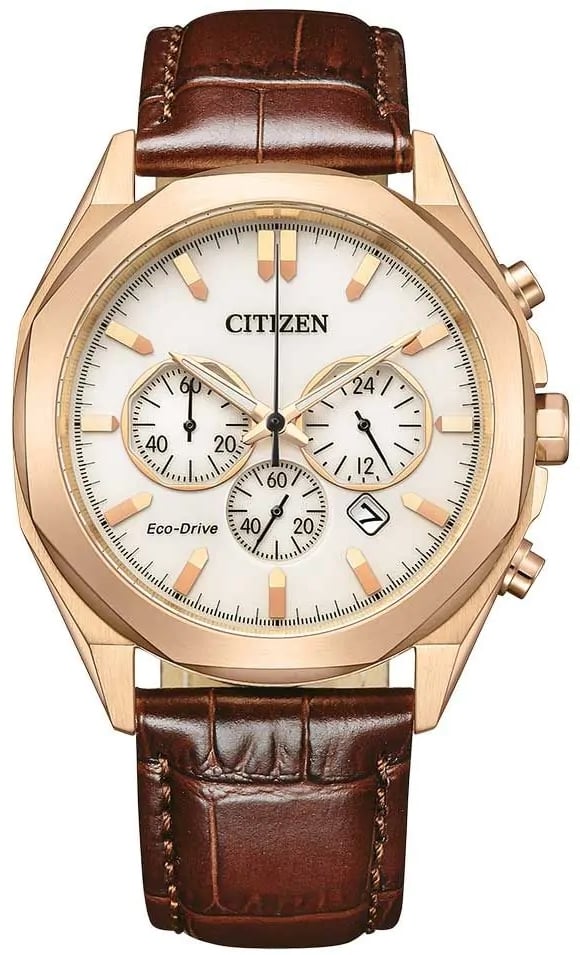 Citizen Herrklocka CA4593-15A Eco Drive Vit/Läder Ø41 mm
