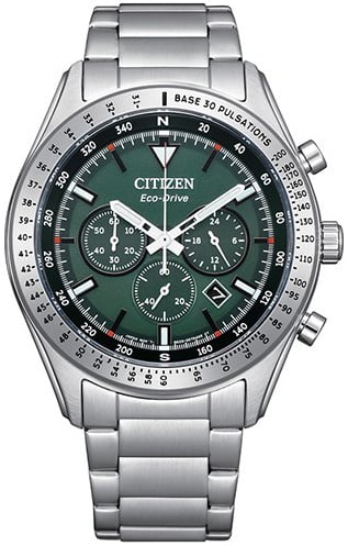 Citizen Herrklocka CA4600-89X Chrono Grön/Stål Ø43 mm
