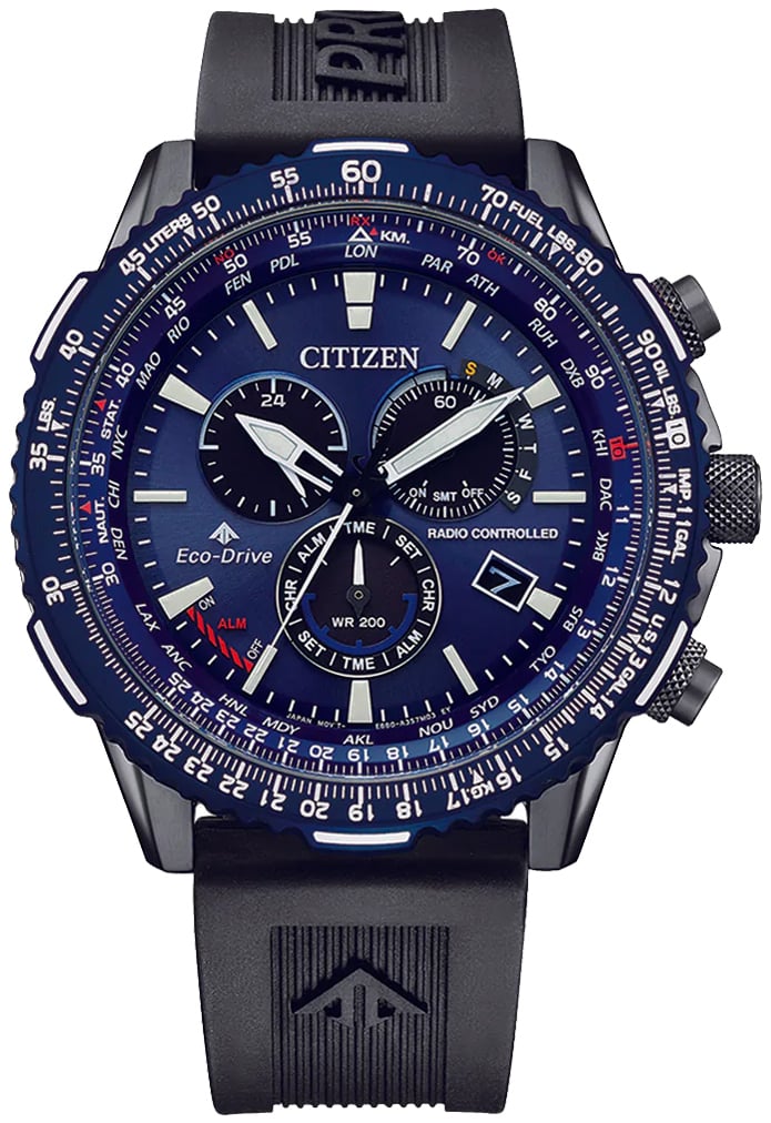 Citizen herrklocka cb5006-02l eco drive blå/plast ø45 mm citizen herrklocka cb5006-02l eco drive blå/plast ø45 mm