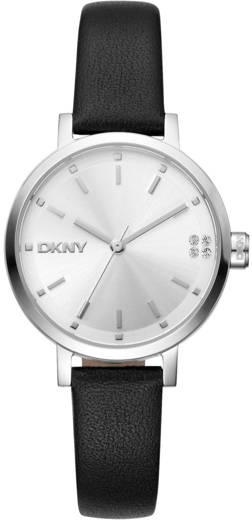 DKNY Damklocka DK1L038L0015 Soho Glitz Silverfärgad/Läder Ø30 mm
