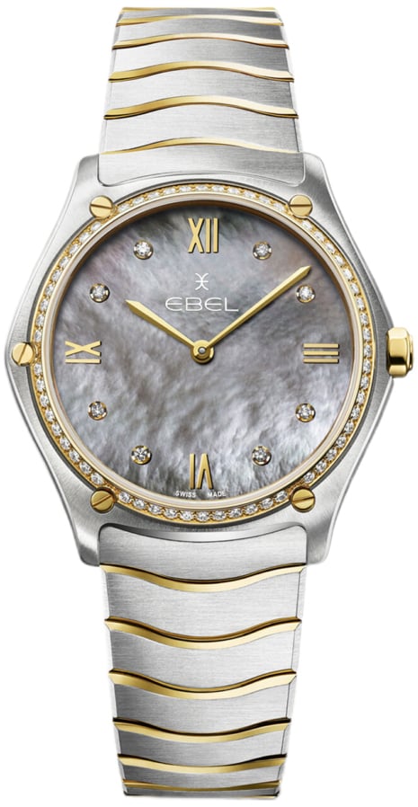 Ebel Damklocka 1216649 Classic Grå/18 karat gult guld Ø33 mm